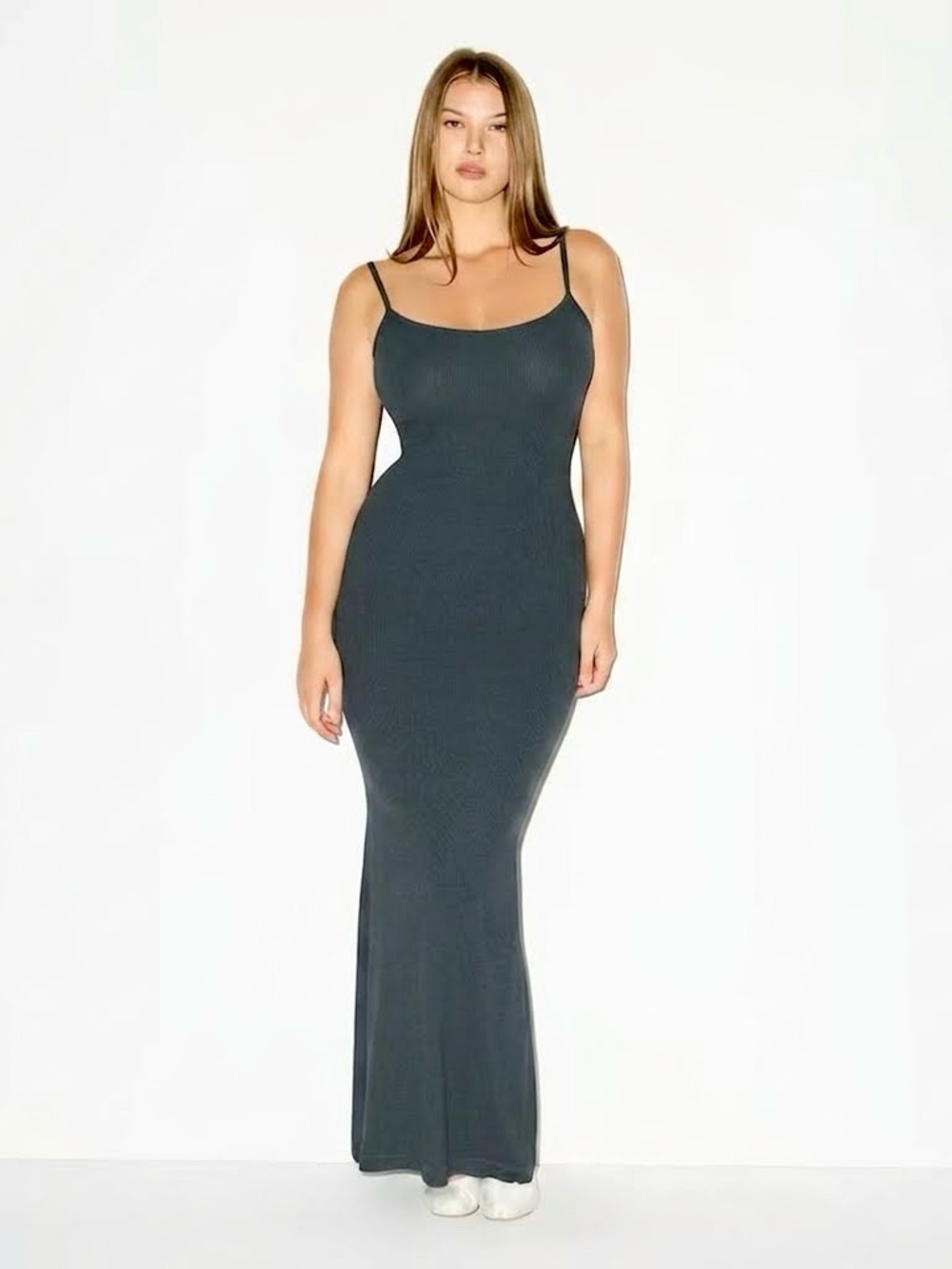SKIMS Oxide/Charcoal Soft Lounge Long Slip Dress